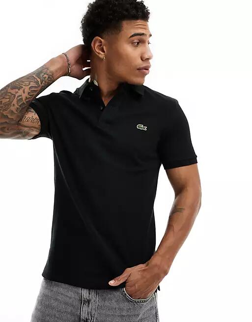 Lacoste slim fit pique polo in black Cover