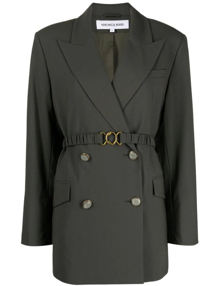 Veronica Beard Hutchinson double-breasted trench coat - Green Cover