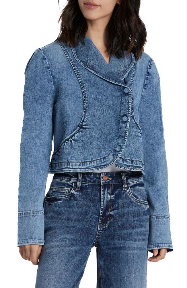 Wash Lab Denim Crop Denim Riding Jacket in Eliza Blue Cover