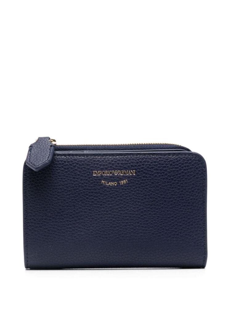 Emporio Armani logo-debossed wallet - Blue Cover