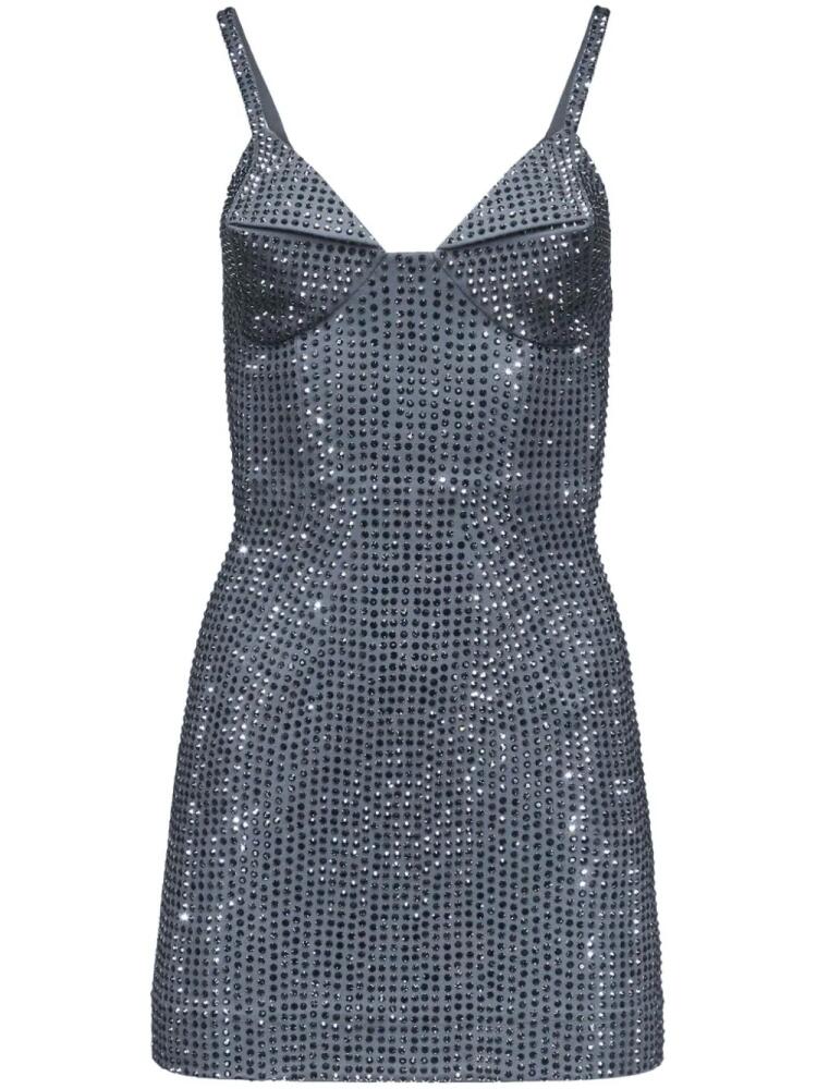 AREA crystal-embellished mini dress - Grey Cover