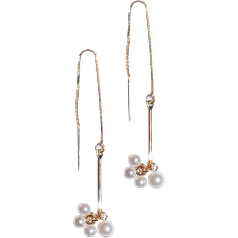 seree Gracelynn cultured pearl pendant earrings in White Cover