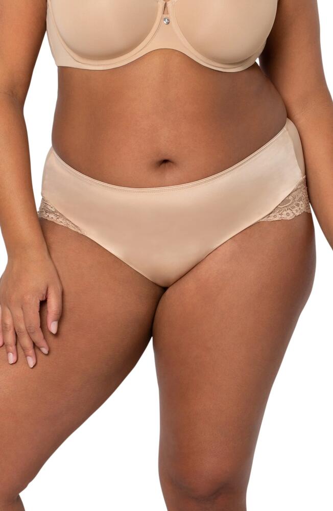 Curvy Couture Tulip Lace Trim Briefs in Bombshell Nude Cover