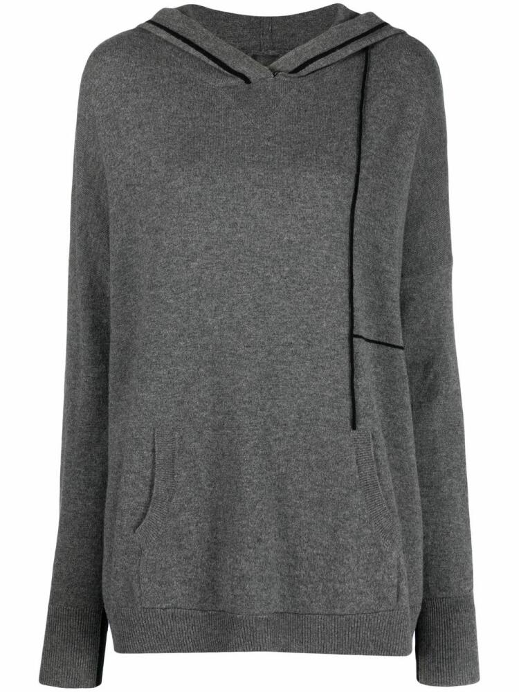 Max & Moi thread-detail cashmere hoodie - Grey Cover