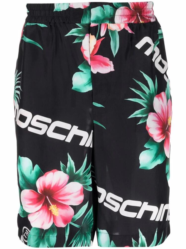 Moschino floral-print silk shorts - Black Cover