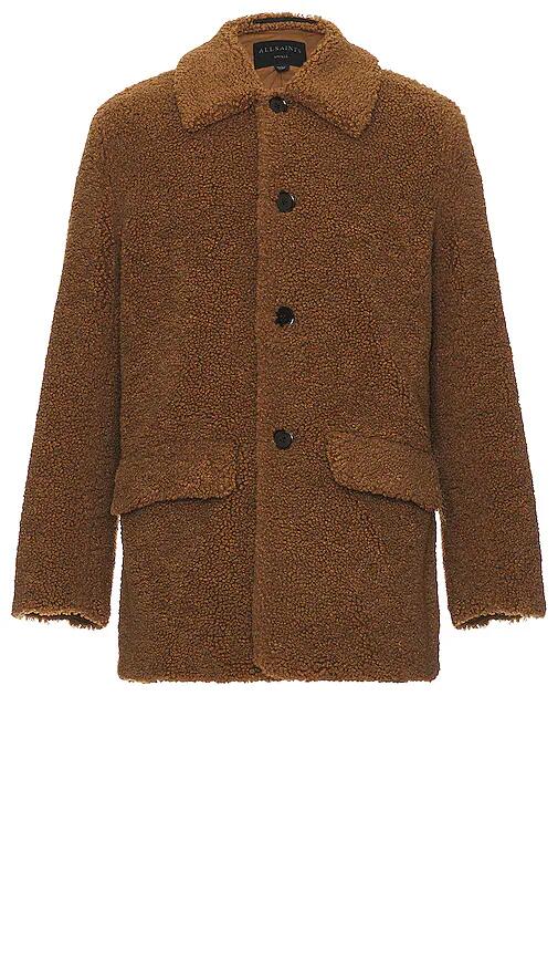 ALLSAINTS Albian Coat in Brown Cover