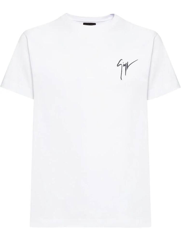 Giuseppe Zanotti logo embroidered T-shirt - White Cover