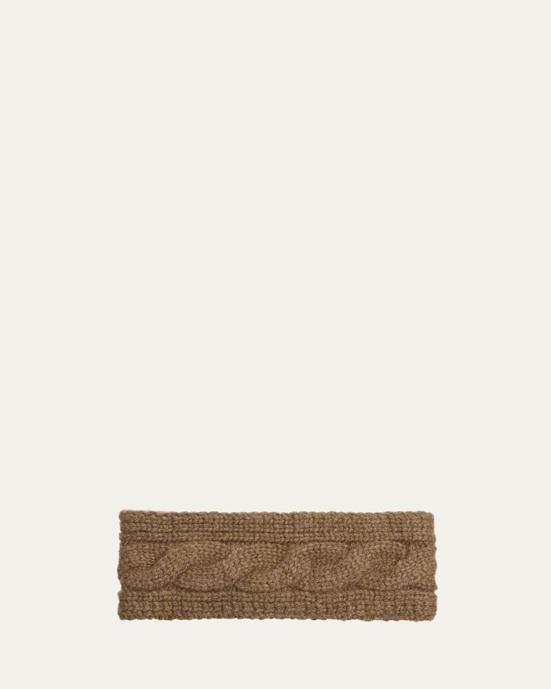 Loro Piana Napier Cable Knit Cashmere Headband Cover