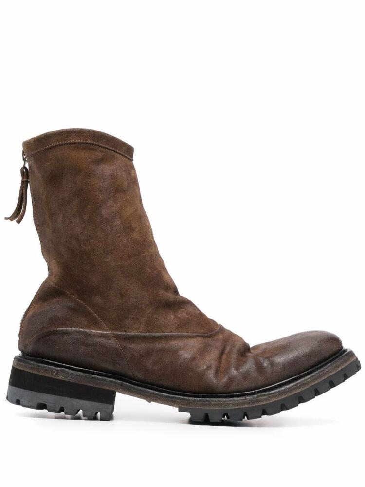 Premiata zip-up leather boots - Brown Cover