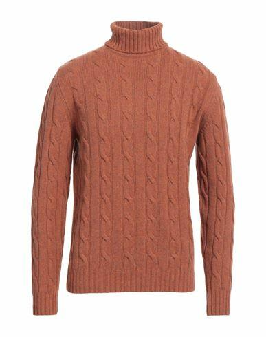 Daniele Fiesoli Man Turtleneck Rust Geelong Wool Cover