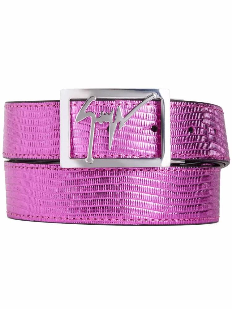 Giuseppe Zanotti logo-buckle belt - Purple Cover