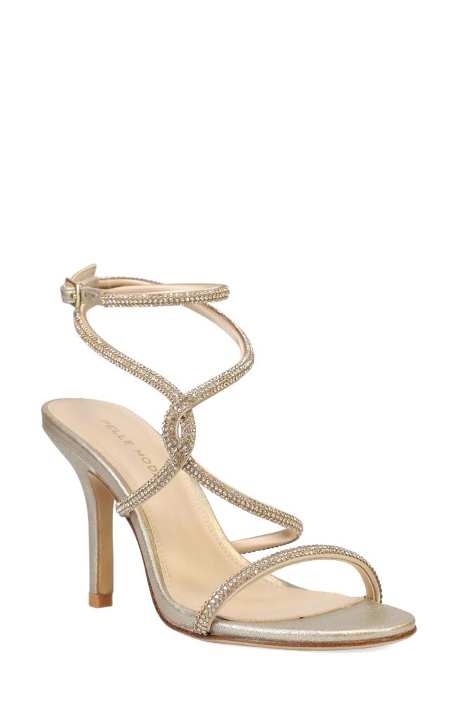 Pelle Moda Kaleah Crystal Strappy Sandal in Platinum Gold Cover