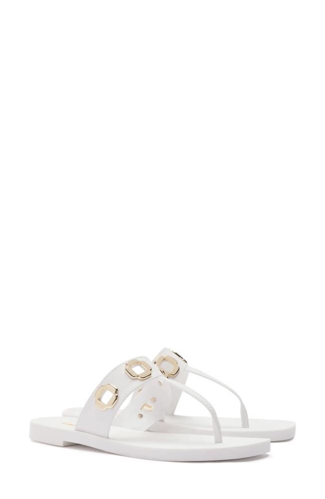 Larroudé Milan Jelly Thong Sandal in White Cover