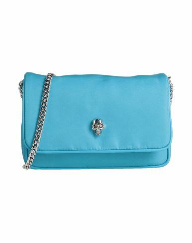 Alexander Mcqueen Woman Cross-body bag Azure Textile fibers Cover