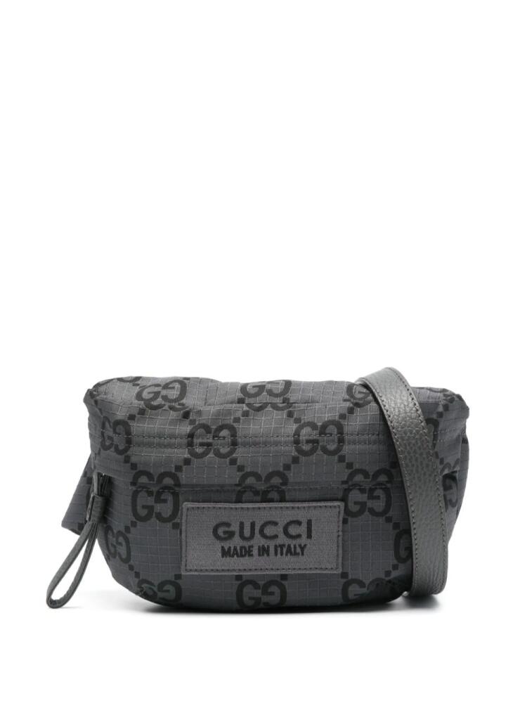 Gucci GG-Damier logo-patch belt bag - Grey Cover