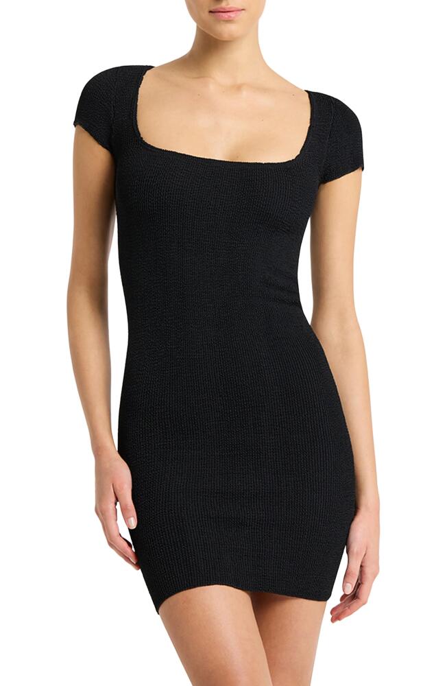 bond-eye Jerrie Reversible Body-Con Authentic Crinkle™ Cover-Up Minidress in Black Eco Cover