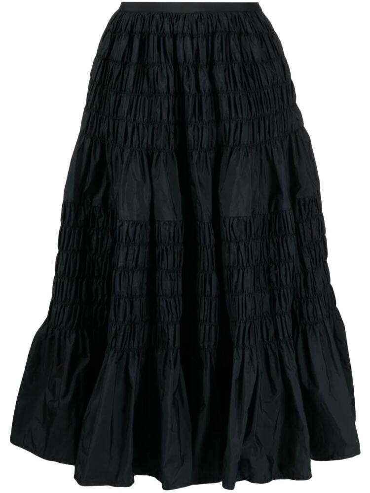 Molly Goddard shirred tiered midi skirt - Black Cover