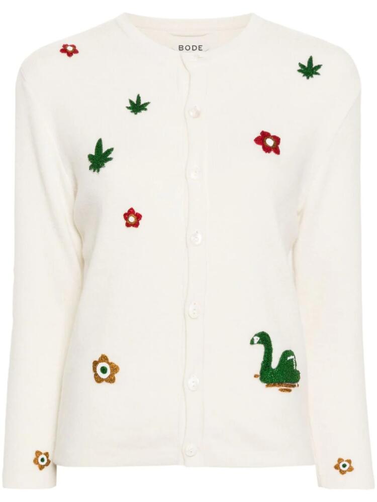 BODE embroidered-design crew-neck cardigan - Neutrals Cover