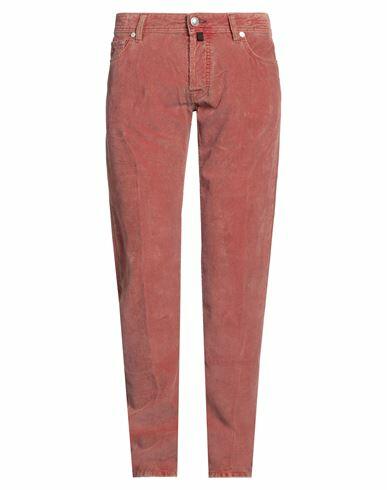 Jacob Cohёn Man Pants Rust Cotton, Polyurethane Cover