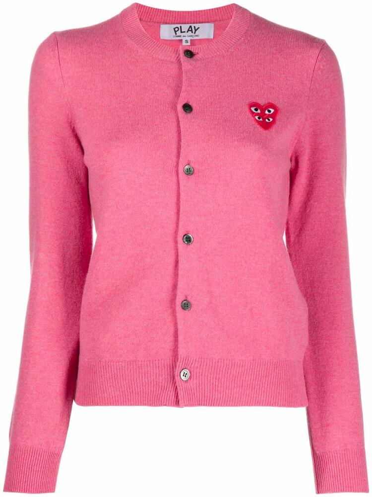 Comme Des Garçons Play overlapping heart wool cardigan - Pink Cover