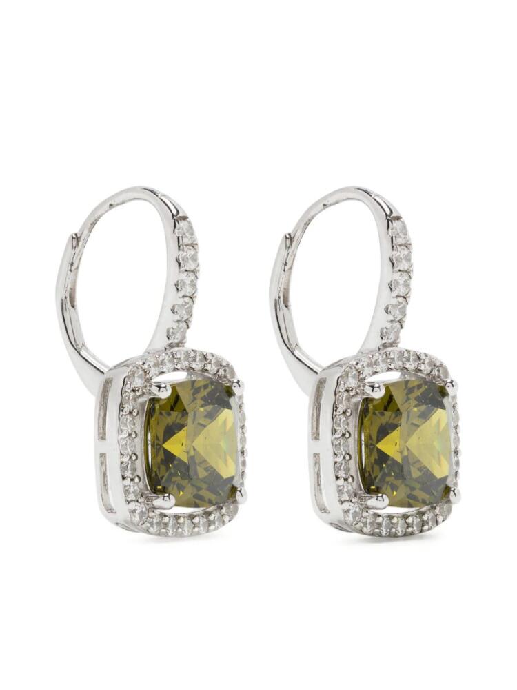 APM Monaco crystal-embellished square hoop earrings - Silver Cover