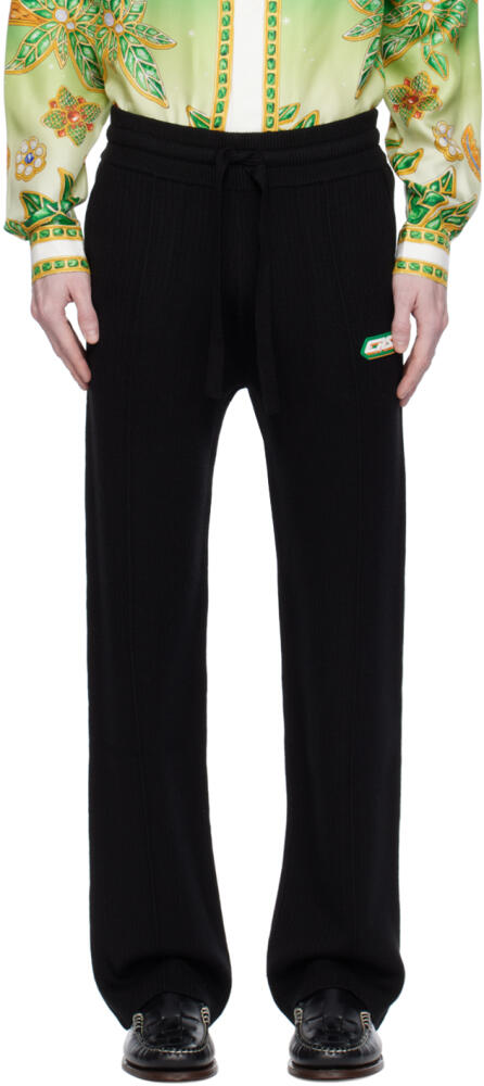 Casablanca Black Straight-Leg Trousers Cover