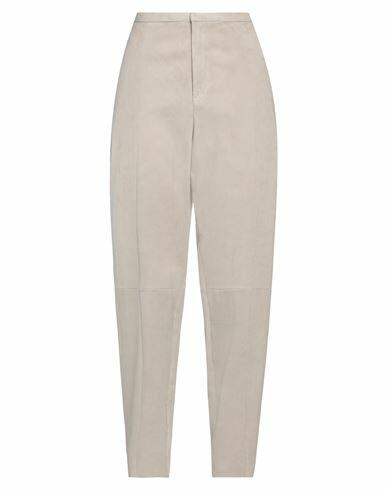 Stouls Woman Pants Light grey Lambskin, Cotton, Lyocell, Elastane Cover