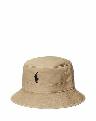 Polo Ralph Lauren Cotton Chino Bucket Hat Man Hat Sand Cotton Cover