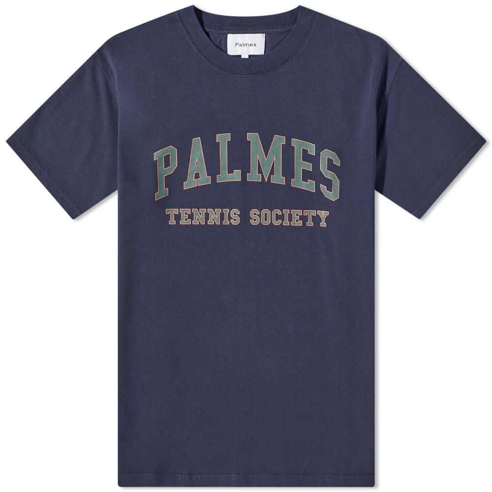 Palmes Men's Ivan Collegate T-Shirt in Navy Cover