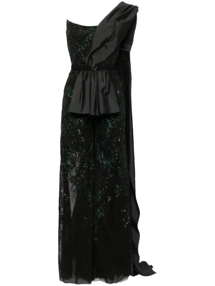 Saiid Kobeisy bead-embellished tulle jumpsuit - Black Cover