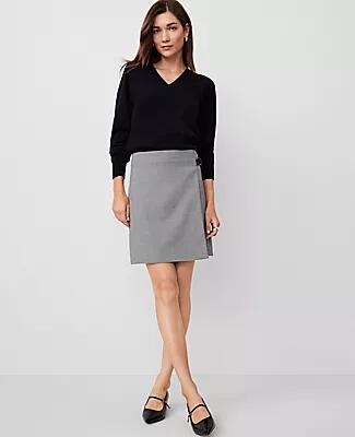 Ann Taylor Houndstooth D-Ring Wrap Skirt Cover