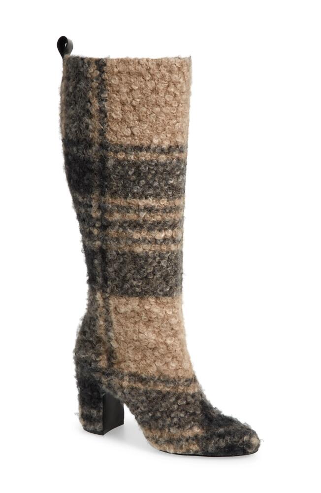 Cecelia New York Noel Genuine Shearling Knee High Boot in Gray Checker Cover