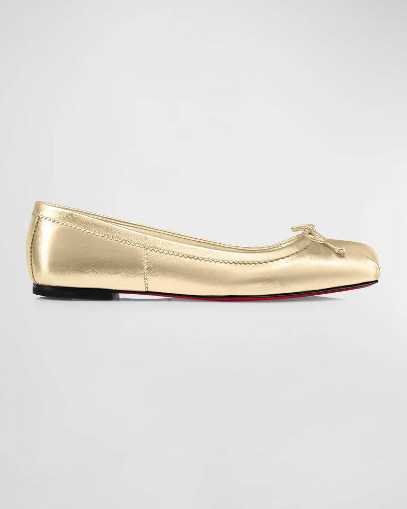 Christian Louboutin Mamadrague Metallic Bow Red Sole Ballerina Flats Cover