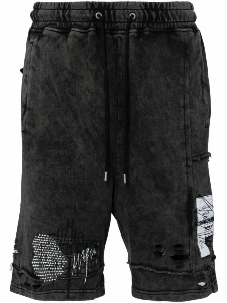 Musium Div. distressed cotton track shorts - Grey Cover