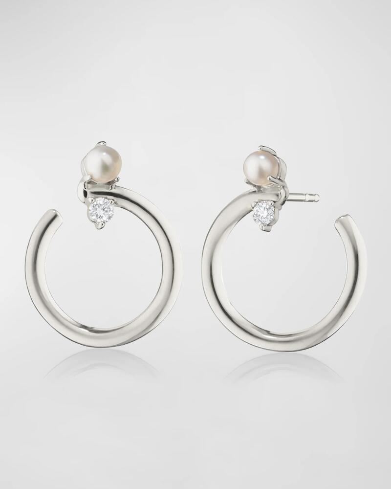 Monica Rich Kosann Galaxy Wrap Hoop Earrings with Mother-of-Pearl and White Sapphires Cover