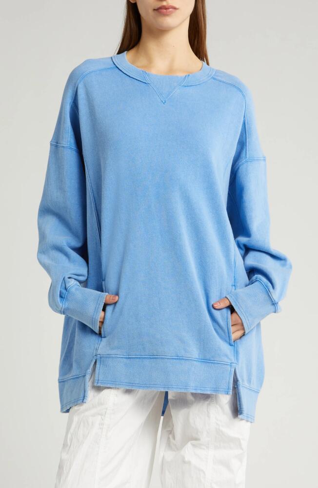 FP Movement by Free People Intercept Oversized Sweatshirt in Riviera Blue Cover