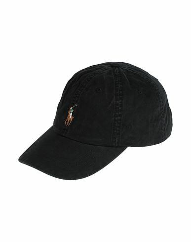 Polo Ralph Lauren Stretch-cotton Twill Ball Cap Hat Black Cotton, Elastane, Leather Cover