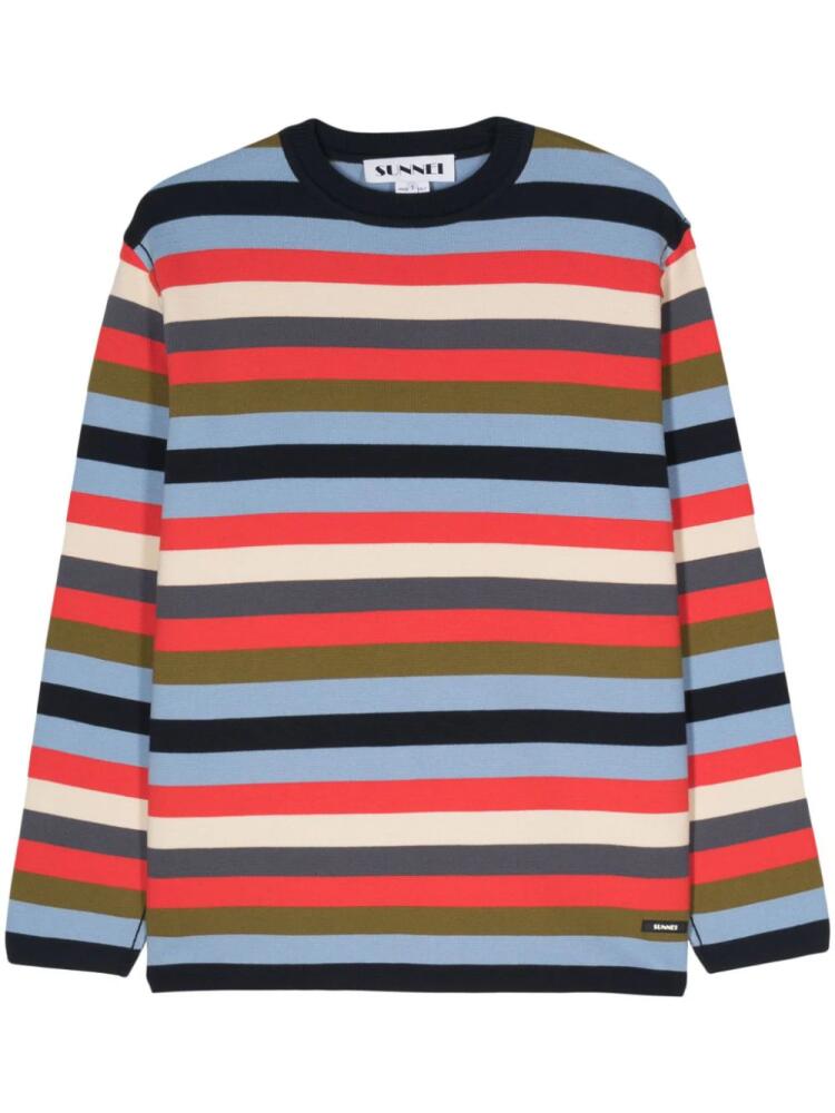 Sunnei striped cotton jumper - Blue Cover