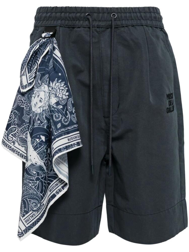 Musium Div. scarf-detail track shorts - Blue Cover