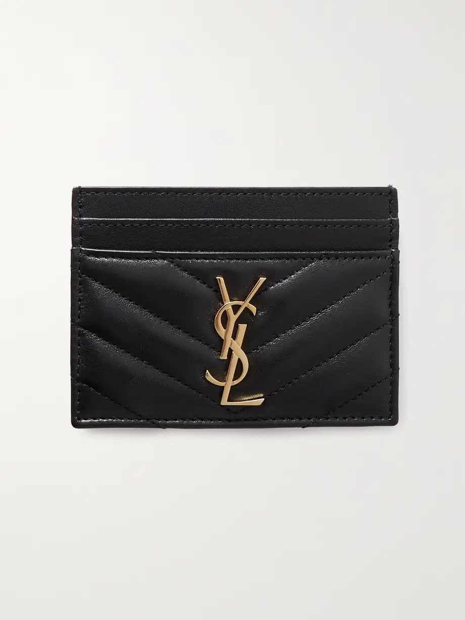 SAINT LAURENT - Cassandre Matelassé Leather Cardholder - Black Cover