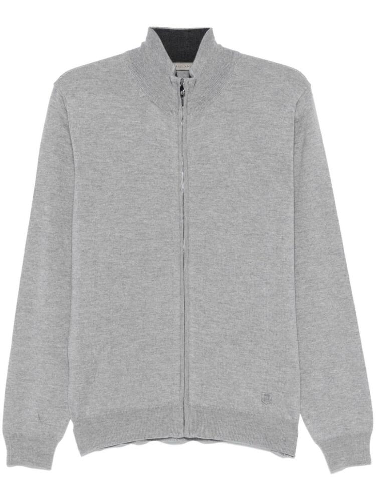 Corneliani logo-embroidered cardigan - Grey Cover