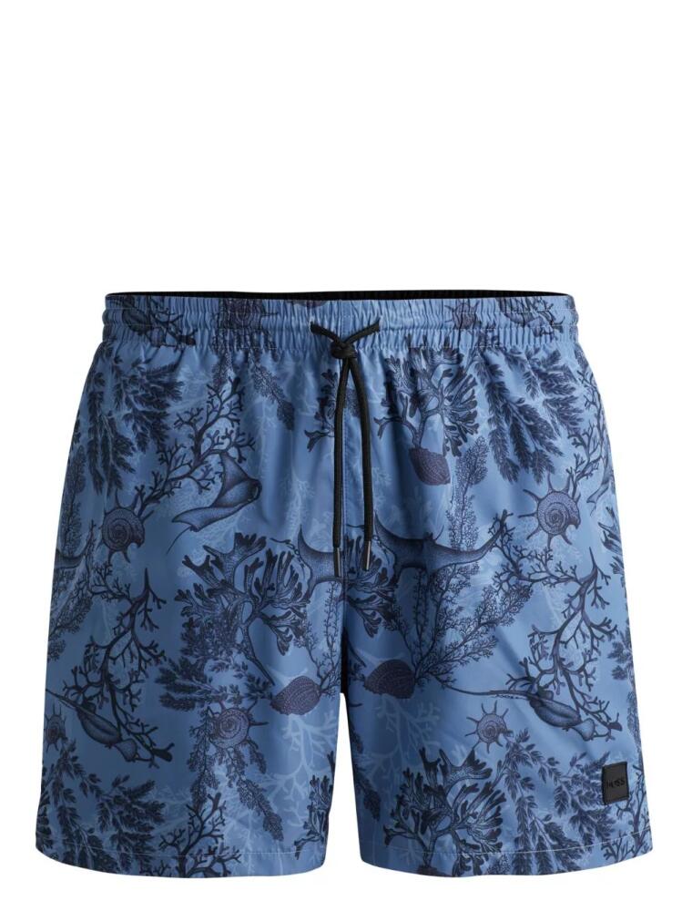 BOSS floral-print swim shorts - Blue Cover