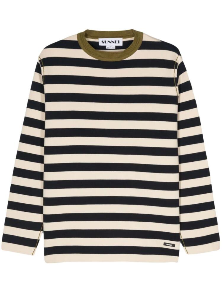 Sunnei exposed-seam striped jumper - Neutrals Cover