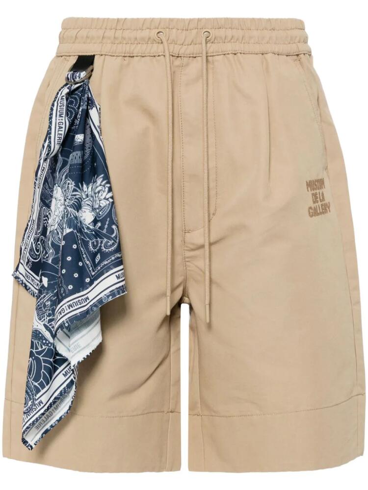 Musium Div. scarf-detail track shorts - Brown Cover