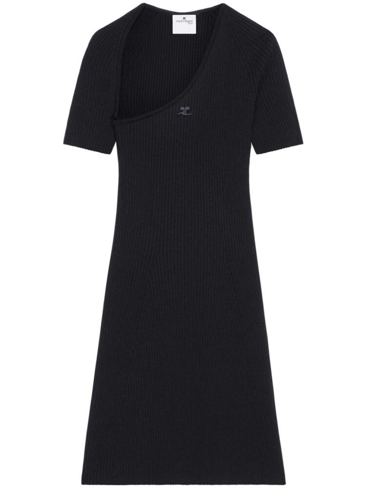 Courrèges slash ribbed knit dress - Black Cover