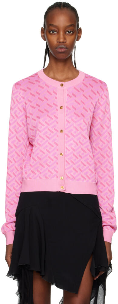 Versace Pink La Greca Cardigan Cover