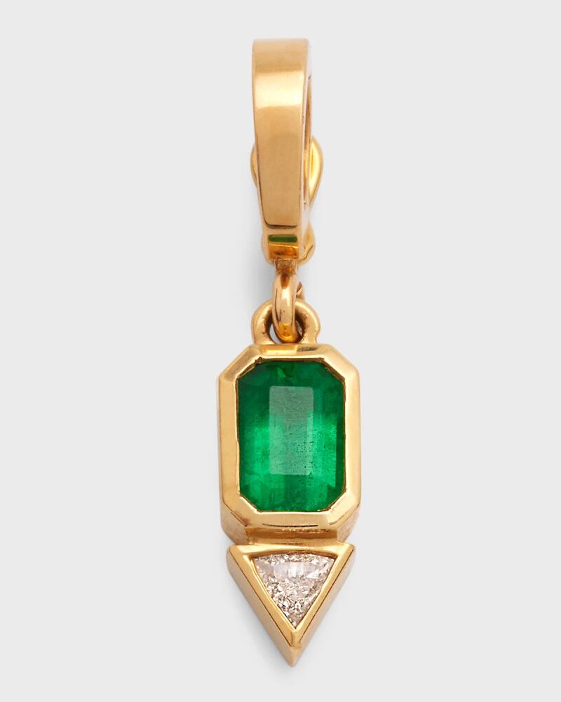 AZLEE 18K Emerald and Trillion Small Diamond Charm Cover