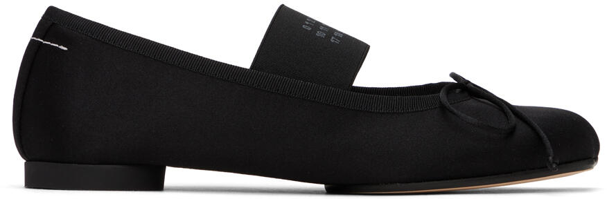 MM6 Maison Margiela Black Satin Ballerina Flats Cover