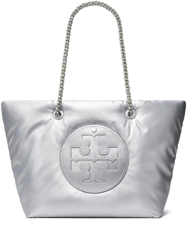 Tory Burch Ella Chain Soft metallic tote bag - Silver Cover