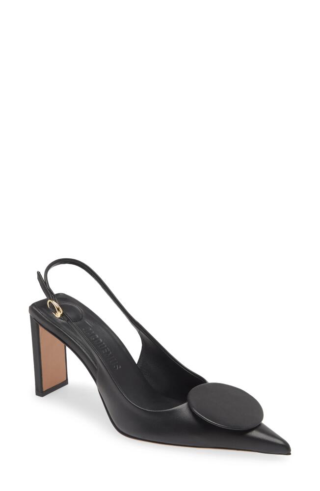 Jacquemus Mismatched Pointed Toe Slingback Pumps in Black Cover